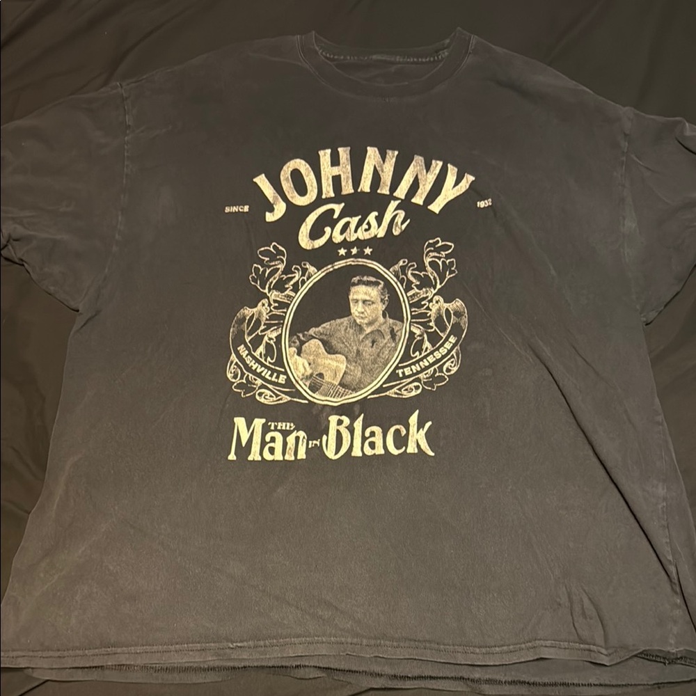 Johnny Cash Black Graphic T-Shirt